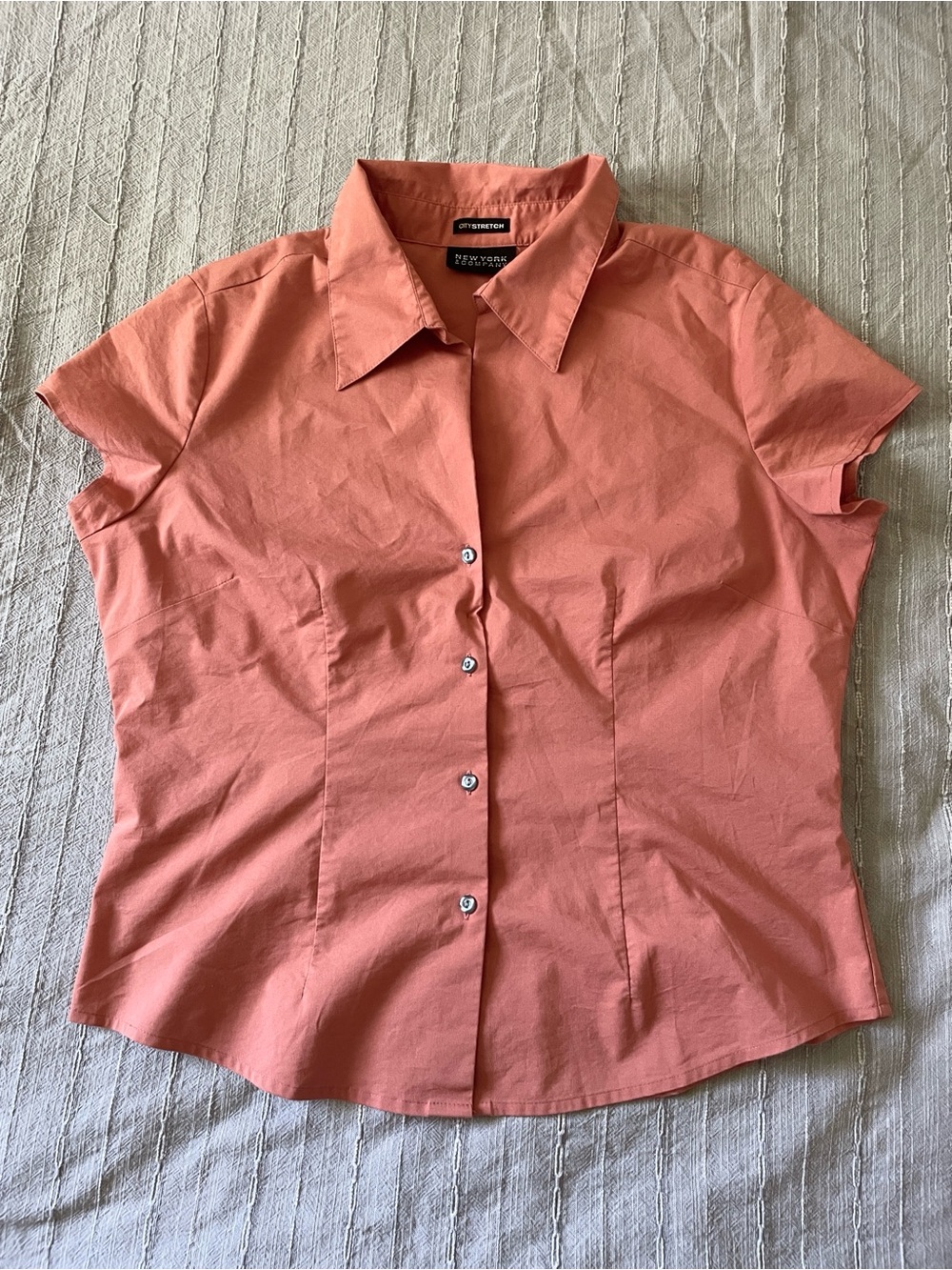 Rustic Orange Short Sleeve Button Down